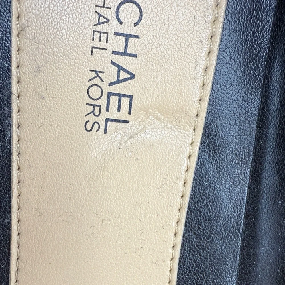 MICHAEL Michael Kors Black Flats with Gold Logo - Picture 2 of 5